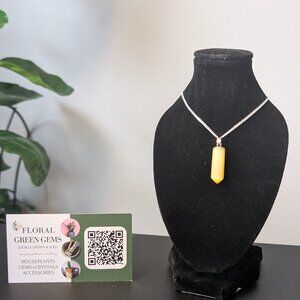 Citrine Gem Stone, Sterling Silver Pendant